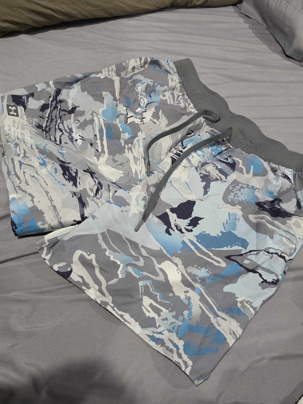 Under Armour Men's Athletic Shorts - Gray, Blue, White Camouflage
